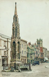 Glastonbury Prints: Market Place, Glastonbury, Somerset