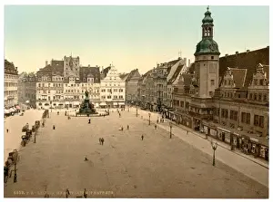 Leipsig Prints: Market place and Hotel de Ville, Leipsig (i. e. Leipzig), Sa