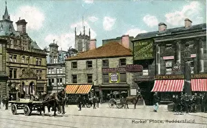 Huddersfield Prints: Market Place, Huddersfield, Yorkshire