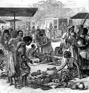 Images Dated 15th March 2005: Market place at Kumasi, 1873