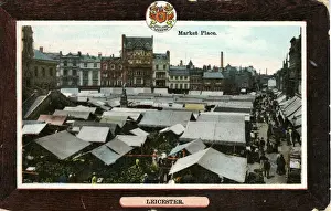 Leicester Prints: Market Place, Leicester, Leicestershire