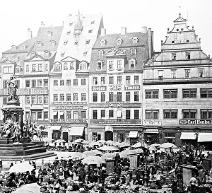 Leipzig Prints: Market Place, Leipzig, Germany, Victorian period