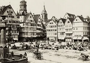 Tourist Prints: Market place, Stuttgart, Germany