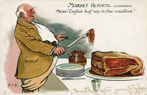 Satire Collection: Market Reports - English Country Squire carves the beef