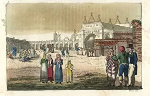Aires Gallery: Market square in Buenos Aires, Argentina, early 19th century