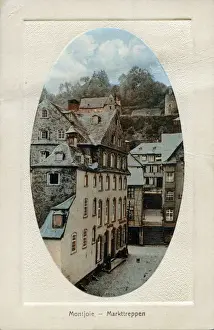 Aachen Prints: The Market-stairs, Montjoie - Monschau, North Rhine-Westphal