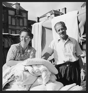 Throws Prints: Market Stall 1950S