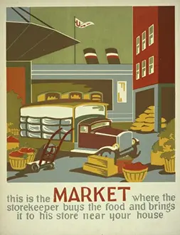 This is the market where the storekeeper buys the food and b