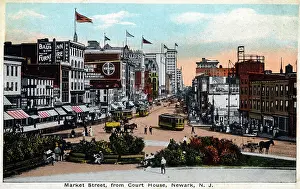 Newark Prints: Market Street from Court House, Newark, New Jersey, USA