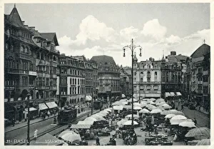 Images Dated 7th February 2019: The marketplace - Basel in northwestern Switzerland