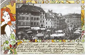 Market Place Prints: Marketplace in Basel, Switzerland