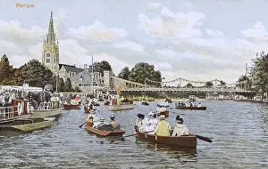 Steeple Prints: Marlow, Buckinghamshire - Jolly Boats on the River Thames
