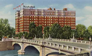 Indiana Prints: Marott Apartment Hotel, North Meridian at Fall Creek Boulevard