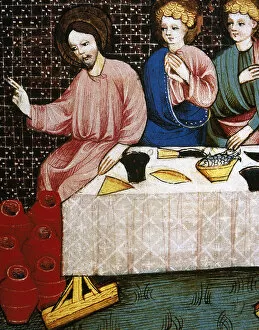 Conde Gallery: Marriage at Cana. Miracle of Jesus. Miniature. 15th century