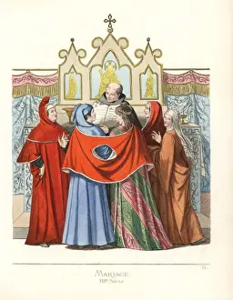 Levyfils Prints: Marriage ceremony, 13th century