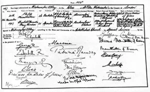 Edinburgh Collection: Marriage certificate, Princess Elizabeth and Prince Philip