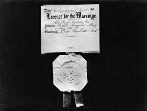 Images Dated 6th February 2012: Marriage certificate of Queen Elizabeth II