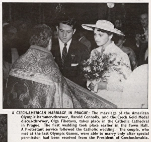 Athletes Collection: The marriage of Olga Fikotova and Harold Connolly