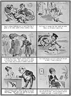 Volunteering Gallery: Marriage or war work, WW1 cartoon by A. Wallis Mills