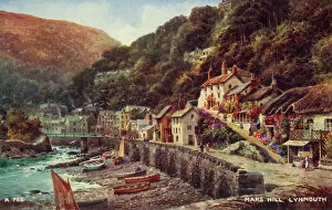 Quay Gallery: Mars Hill, Lynmouth, Devon from the Harbour