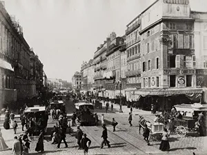 Marseille, France - Rue Canebiere and port, harbour