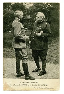 Marshal Joffre talking to General Pershing