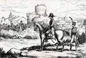 Alba Gallery: Marshal Soult on a white horse outside the town of Alba de Tormes, near Salamanca, Spain
