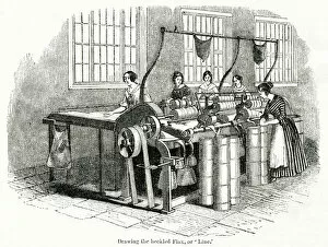 Spinning Collection: Marshalls Flax Mill, Leeds, Yorkshire 1843