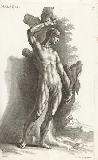 17th Century Prints: Marsyas tied to a tree to be flayed alive