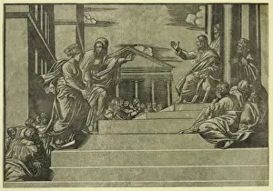 Chiaroscuro Prints: Martha and Mary Magdalene before Christ