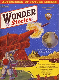 Images Dated 13th July 2011: Martian Guns, Wonder Stories SciFi Magazine Cover