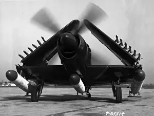 Martin AM-1 Mauler with engine running and wings folded