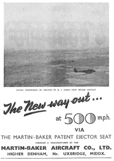 Meteor Prints: Martin-Baker - B.Lynch Ejection From Meteor At 500 MPH
