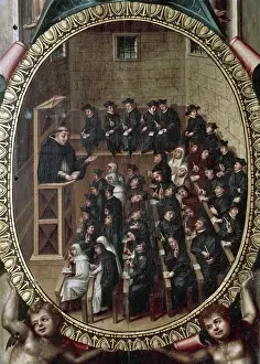 Instruction Prints: Martin de Cervera. University classroom. Painted on the door