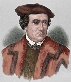 Reformation Collection: Martin Luther (1483-1546). Colored engraving