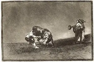 Throws Prints: (Martincho, probably Antonio Ebassum) throws a bull in the r