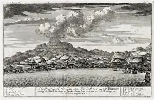 Martinique: view of Saint Pierre from the sea Date: 17th century
