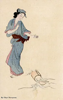 Dropping Gallery: Maruyama Okyo - Womans shock at dropping a water container