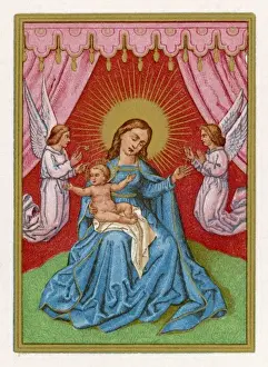 Hovering Prints: Mary, Baby, Angels