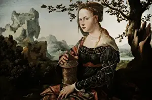1530 Prints: Mary Magdalene, c. 1530, by Jan van Scorel (1495-1562)