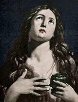 Images Dated 29th June 2014: Mary Magdalene. Engraving by Weber. Colored