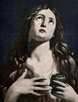Images Dated 29th June 2014: Mary Magdalene. Engraving by Weber. Colored
