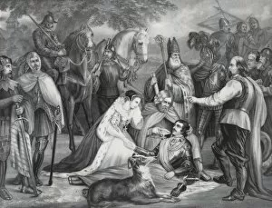 Dying Collection: Mary of Scotland mourning over the dying Douglas at the Batt