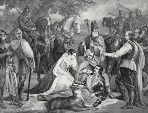 Mourning Prints: Mary of Scotland mourning over the dying Douglas at the Batt