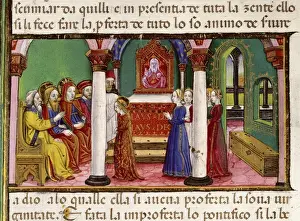 Virginity Prints: Marys vow of virginity. Codex of Predis (1476). Italy