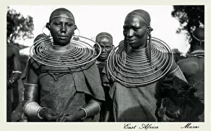 Images Dated 4th March 2020: Masai - Kenya, East Africa - Amazing neck rings. Date: 1949