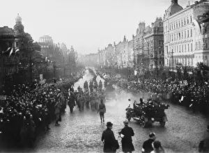 Czechoslovak Prints: Masaryk arrives in Prague 1918