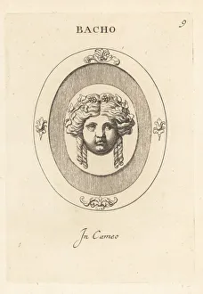 Gemstone Prints: Mask of Bacchus, Roman god of wine