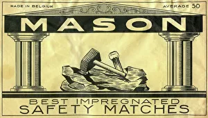 Fifty Prints: Mason Safety Matches - Matchbox top carton label