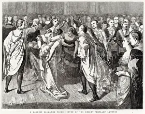 Freemasonry Prints: A masonic ball at Cambridge, given by the Isaac Newton University Lodge of Freemasons
